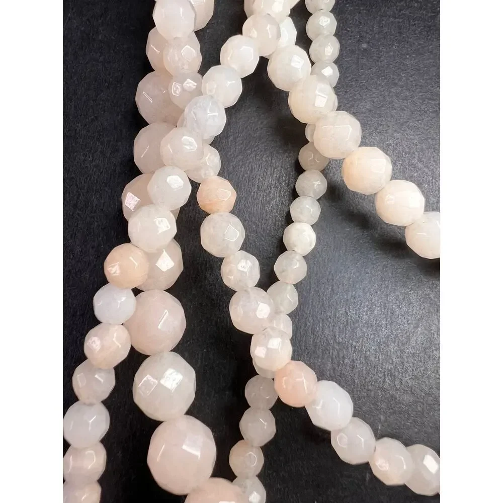 NEW pink aventurine multi strand necklace with sterling silver clasp
